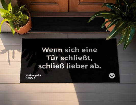 Wenn sich eine Tür schließt, schließ ab - Fußmatte